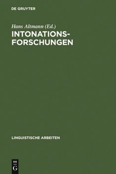 Hardcover Intonationsforschungen [German] Book