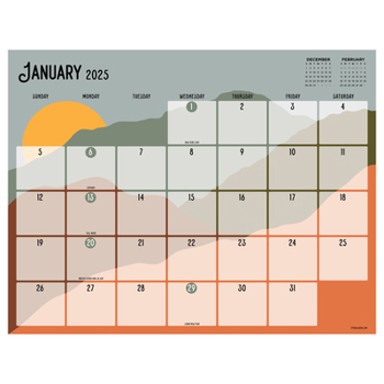 Calendar Cal 2025- Landscapes Large Desk Pad Monthly Blotter Book