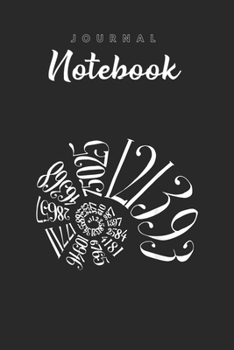Journal Notebook: Fibonacci Sequence Spiral Spitural Blank Pages Rule Lined Journal Notebook with Black Cover Size 6in x 9in  x120 Pages for Kids or Men and Women to Write in