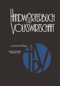 Paperback Handwörterbuch Der Volkswirtschaft [German] Book