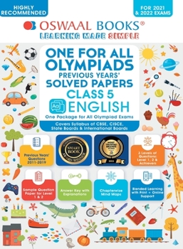 Paperback One for All Olympiad Previous Years' Solved Papers, Class-5 English Book (For 2022 Exam) Book