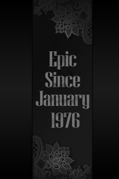 Epic Since 1975 January: Birthday Lined Notebook, 45th Birthday Guest Book for 45th Birthday Party Gift 45 Year Old "Vintage Birthday Gifts" 100 Pages, 6x9, Soft Cover, Matte Finish: 45th Birthday Par