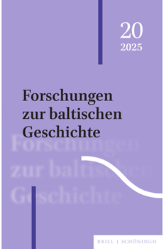 Paperback Forschungen Zur Baltischen Geschichte: 20 (2025) [German] Book
