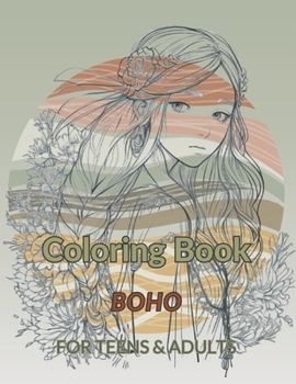 Paperback Coloring Book Boho, For Teens & Adults: Coloring book