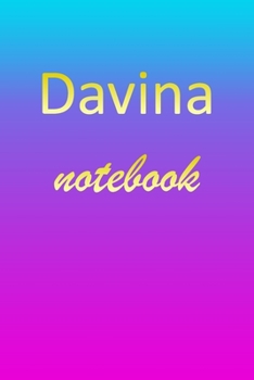 Paperback Davina: Blank Notebook - Wide Ruled Lined Paper Notepad - Writing Pad Practice Journal - Custom Personalized First Name Initia Book