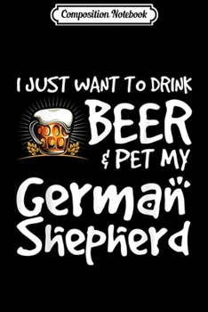 Paperback Composition Notebook: Beer and German Shepard gift for dad mom men women Journal/Notebook Blank Lined Ruled 6x9 100 Pages Book