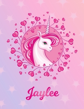 Jaylee: Unicorn Large Blank Primary Sketchbook Paper | Pink Purple Magical Horse Personalized Letter J Initial Custom First Name Cover | Drawing ... | Art Sketch Book| Create & Learn to Draw