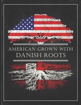 Danish Roots: Personalized Gift for Grown in America Born in Denmark Customized Flag Undated Planner Daily Weekly Monthly Calendar Organizer Journal