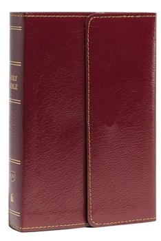 Leather Bound KJV, Reference Bible, Compact, Large Print, Snapflap Leather-Look, Burgundy, Red Letter Edition [Large Print] Book