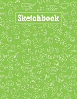 Paperback Sketchbook: 8.5 x 11 Notebook for Creative Drawing and Sketching Activities with Sweets Pattern Themed Cover Design Book