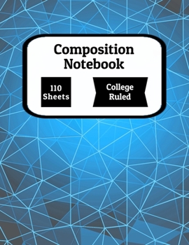 Paperback Composition Notebook, Comp Book, College Ruled Paper, 110 Sheets, 8.5 x 11, Blue Abstract Book