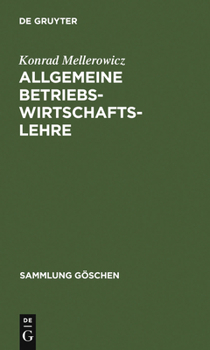Hardcover Allgemeine Betriebswirtschaftslehre [German] Book