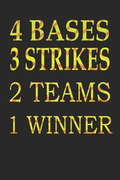 4 Bases 3 Strikes 2 Teams 1 Winner: Softball Notebook- Composition Journal for school, lined college paper, Sports Training Log Book, Athlete Journal, Daily Diary Planner