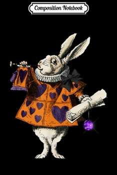Composition Notebook: Alice In Wonderland White Rabbit Heart Card Trumpet Costume  Journal/Notebook Blank Lined Ruled 6x9 100 Pages