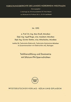 Paperback Teilchenzählung und Dosimetrie mit Silizium-PN-Sperrschichten [German] Book