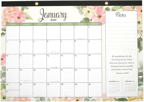 Hardcover 2021 Faith Desk Calendar Pad (with Stickers) Book