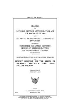Paperback Hearing on National Defense Authorization Act for Fiscal Year 2009 and oversight of previously authorized programs Book