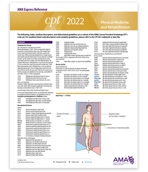 Cards CPT Express Reference Coding Card 2022: Physical Medicine & Rehabilitation Book