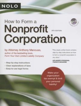 Paperback How to Form a Nonprofit Corporation [With CDROM] Book