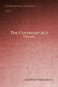 Paperback The Copyright Act: Volume 1 Book