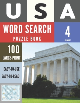 Paperback USA Word Search Puzzle Book: 100 Large-Print Word Search Puzzle Book for Adults (Book 4) Book