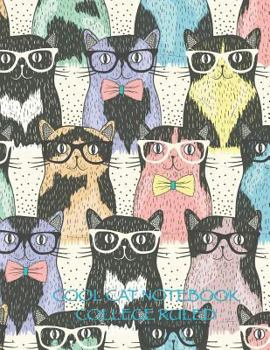 Paperback Cool Cat Notebook College Ruled: 8.5 x 11 inches, 150 sheets Book