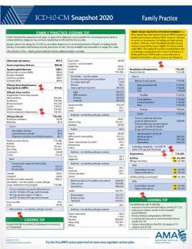Wall Chart ICD-10-CM 2020 Snapshot Coding Card: Family Practice Book