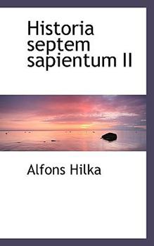 Paperback Historia Septem Sapientum II [Latin] Book