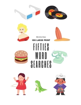 Paperback Large Print Fifties Word Searches: 100 Find-A-Word Puzzles [Large Print] Book