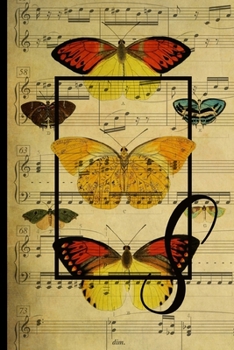 Paperback Letter "S" - Monogram Butterfly Music Journal - Blank Score Sheets: 120 pages to write your music compositions Book