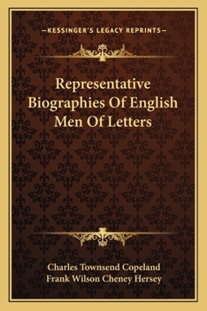 Paperback Representative Biographies Of English Men Of Letters Book