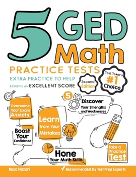 Paperback 5 GED Math Practice Tests: Extra Practice to Help Achieve an Excellent Score Book