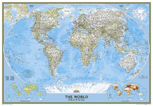 Map National Geographic World Wall Map - Classic (Enlarged: 69.25 x 48 in) (National Geographic Reference Map) Book
