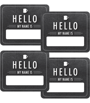 Misc. Supplies Industrial Cafe Chalkboard Hello Name Tags Book