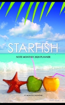 Paperback Starfish Note Monthly 2020 Planner 12 Month Calendar Book