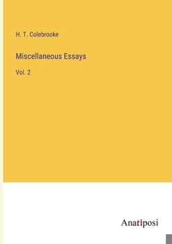 Paperback Miscellaneous Essays: Vol. 2 Book