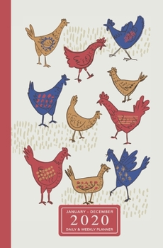 January - December 2020 Daily & Weekly Planner: Mini Calendar; Bonus Word Search Puzzles; Silly Chickens