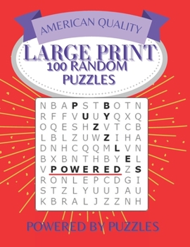 Paperback American Quality: Large Print 100 Random Puzzles [Large Print] Book