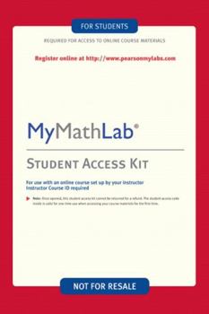 Printed Access Code Mylab Math -- Custom Valuepack Access Card Book