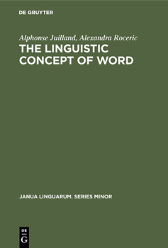 Hardcover The Linguistic Concept of Word: Analytic Bibliography Book