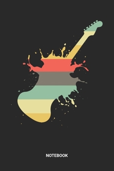 Notebook: Dotted Lined Retro Guitar Themed Notebook (6x9 inches) ideal as a Vintage Guitar Fan Journal. Perfect as a Guitarist and Jam Tablature Book ... Lover. Great gift for Kids, Men & Women