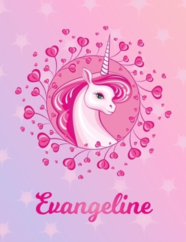 Evangeline: Unicorn Large Blank Primary Sketchbook Paper | Pink Purple Magical Horse Personalized Letter E Initial Custom First Name Cover | Drawing ... | Art Sketch Book| Create & Learn to Draw