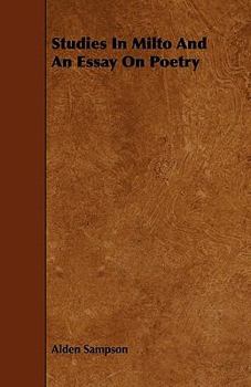 Paperback Studies In Milto And An Essay On Poetry Book