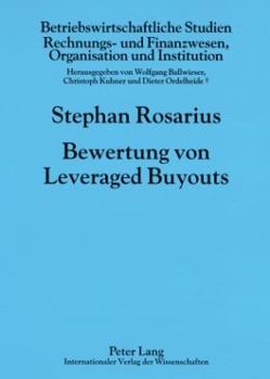 Paperback Bewertung Von Leveraged Buyouts [German] Book