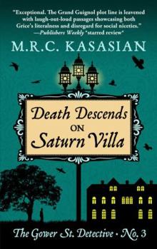 Hardcover Death Descends on Saturn Villa [Large Print] Book