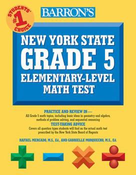 Paperback Barron's New York State Grade 5 Elementary-Level Math Test Book