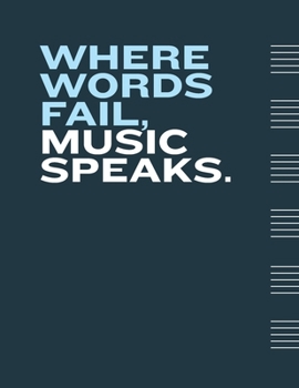 Paperback Music Notebook: wide staff manuscript paper, 100 pages, 6 large print staves per page Book