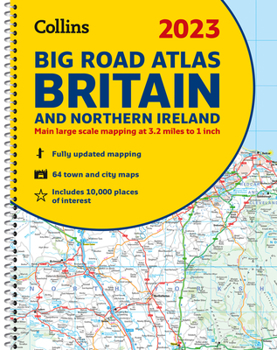 Spiral-bound 2023 Collins Big Road Atlas Britain and Northern Ireland Book