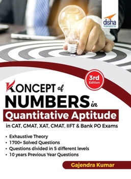 Paperback Koncepts of Numbers in Quantitative Aptitude in CAT GMAT XAT CMAT MAT & Bank PO 3rd Edition Book