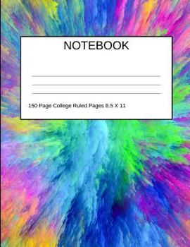 Paperback Notebook 150 Page College Ruled Pages 8.5 X 11 Tie Dye Book